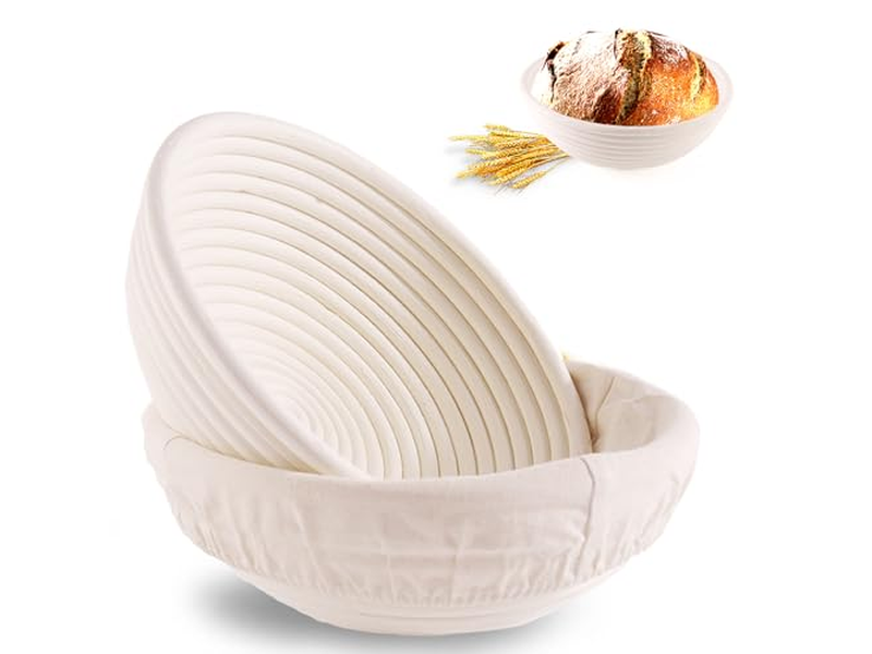 Cesta de Fermentação de Pão Banneton para Pão de Fermentação Natural com Forro