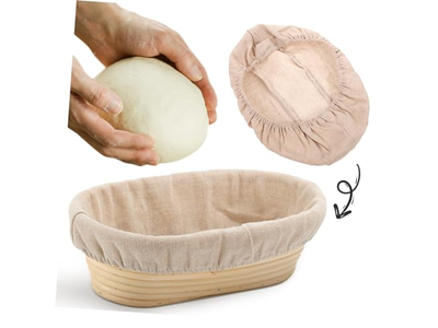 Cesta de Fermentação de Pão Feita à Mão Oval Bannetons Cestas Artesanais