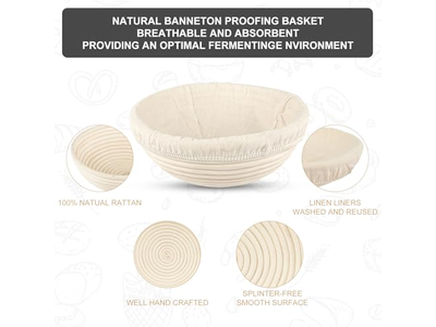 Cesta de Banneton Reforçada com Aço Comercial com Núcleo de Rattan
