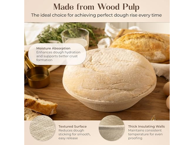 Molde de Banneton Oval Profissional com Madeira de Abeto e Rattan
