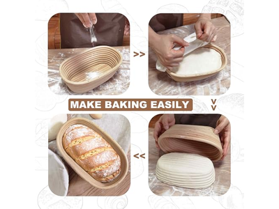 Conjunto de Cestas de Fermentação para Padeiros Caseiros Pão Sourdough Atacado Banneton