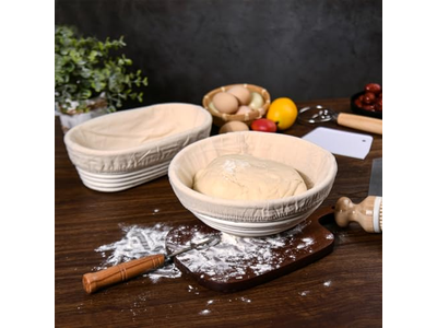 Cesta de Banneton de Pão Redonda com Forro